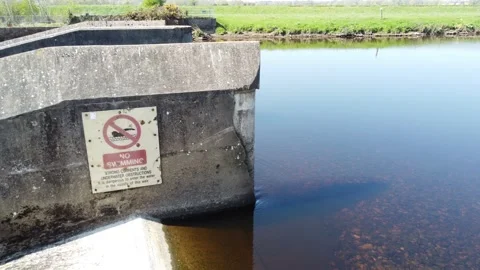 River Tees Broken Scar Low Coniscliffe Darlington Drone Footage Stock Footage 194138878