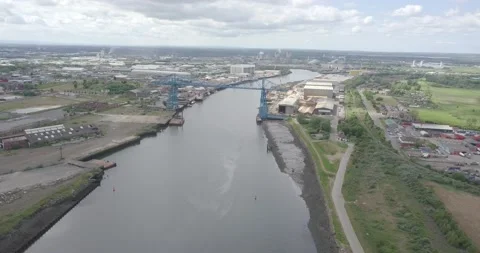 The River Tees at Middlesbrough Stock Footage 131124957