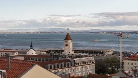 River Tejo Lisbon Timelapse Stock Footage 197556824
