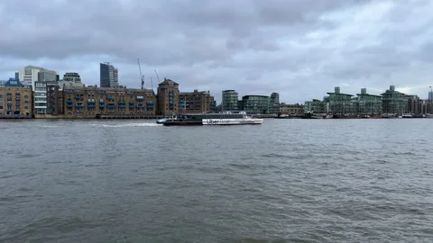 River Thames And Uber Thames Clipper Stock Footage 227951243