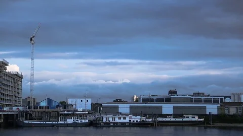 River Thames dock timelapse, London Stock Footage 71101901