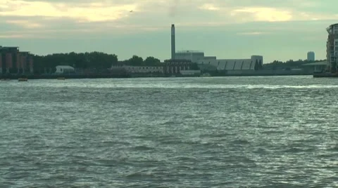 River Thames London Docklands Stock Footage 8777913