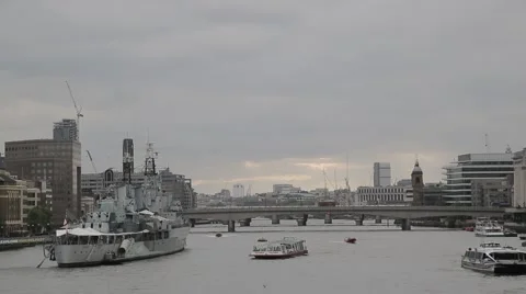 River Thames, London Stock Footage 50380212