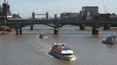 The River Thames in London. Two shots! Stock Footage 95934983