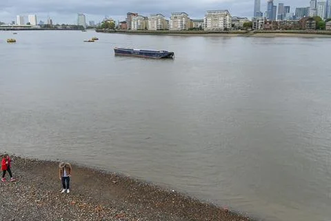 River Thames at low tide Stock Photos