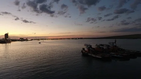River Thames low water shots with boats at sunset Part 9 Stock Footage 116453065