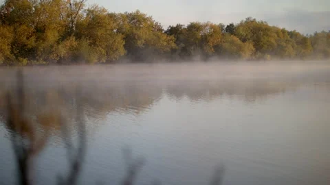 River Thames with mist rising from it Stock Footage 140055641