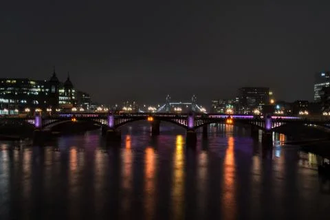 River Thames at night Stock Photos