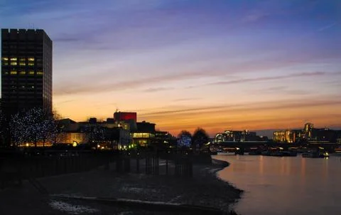 River Thames night shot Stock Photos