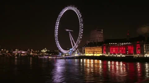 River Thames Night Timelapse Stock Footage 11322926