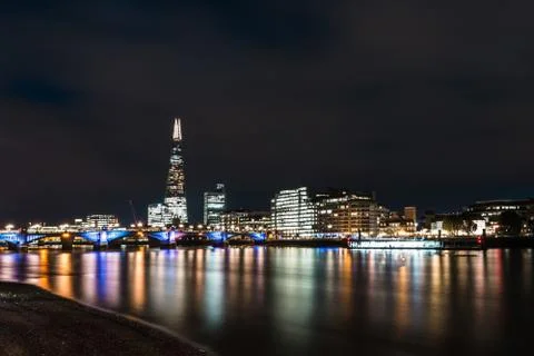 River Thames nightscape Stock Photos