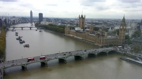 River Thames Palace of Westminster Vídeo Stock 57312370