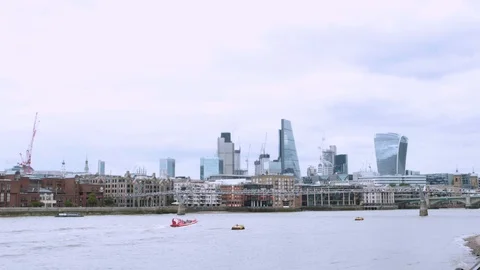 River Thames from southbank Stock Footage