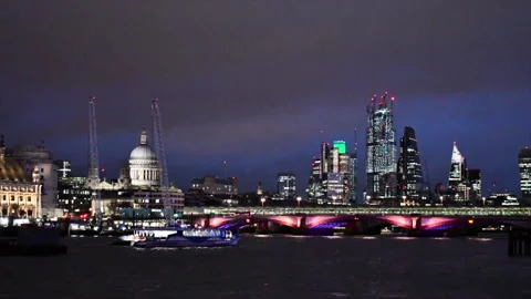 River Thames Timelapse city building background Stock Footage 167524433