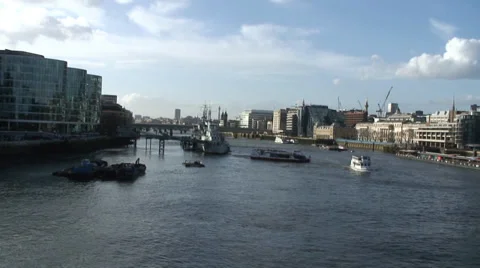 The River Thames from Tower Bridge 04 Stock-Footage 35596415