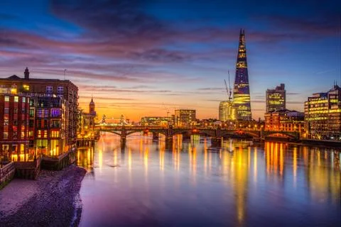 River thames view hdr Stock Photos