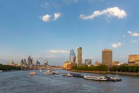 River Thames View from Waterloo Bridge Stock Photos