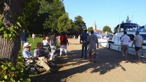 River Thames walk at Marlow Stock Footage 114980713