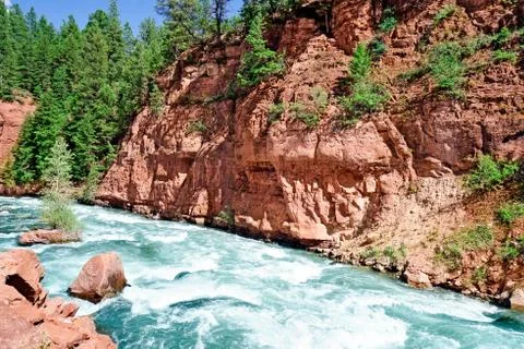 River through the Canyon Stock Photos