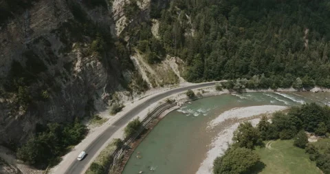 River through Carpathian mountains Stock Footage 136854130