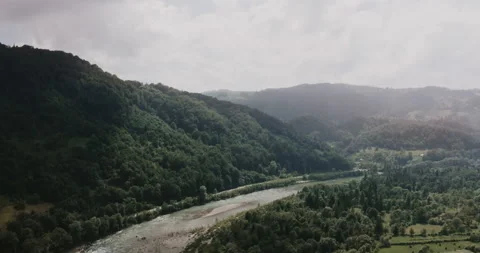 River through Carpathian mountains Stock Footage 136855858