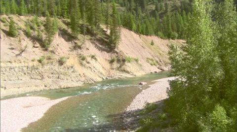 River Through Green Valley Stock Footage 37426252