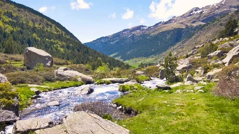River through a scenic landscape Stock Footage 122238370