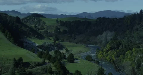 A River Through The Valley Stock Footage 54619639