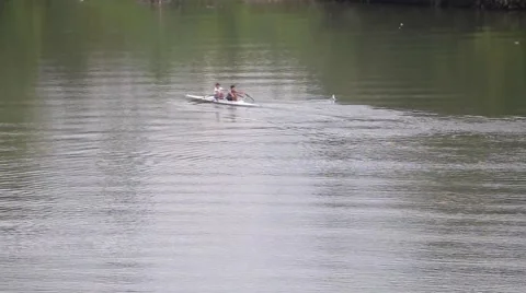 River tiber canoing Stock Footage 42237732