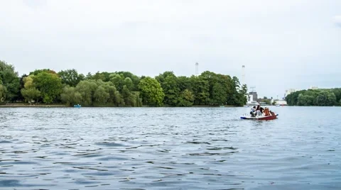 River time-lapse with boats Stock Footage 50968860