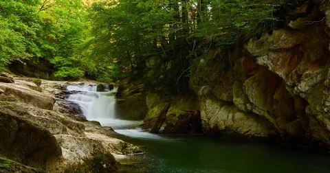River time lapse Nature background. 4k Stock Footage 82503731
