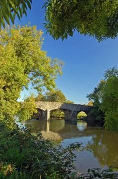 The River Torridge bridge at Taddiport, Devon Foto stock