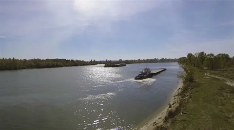 River tow. Aerial Stock Footage 47464469
