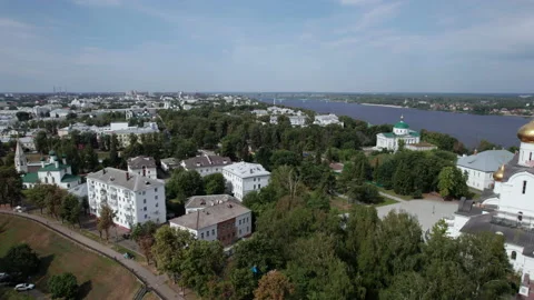 River, town and trees Stock Footage 219843195