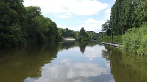 River track forward Drone England Stock-Footage 195957280