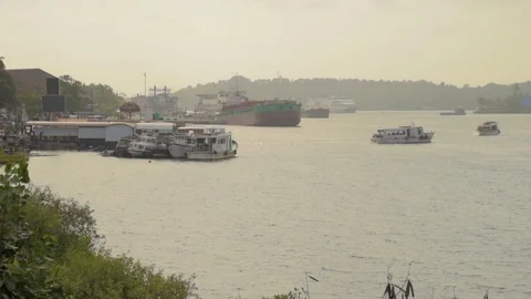 River traffic Video stock 76010328