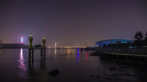 River Traffic at Night Stock Footage 21997868