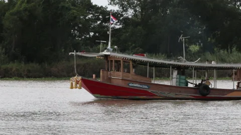 River transportation by boat Stock Footage 45563795