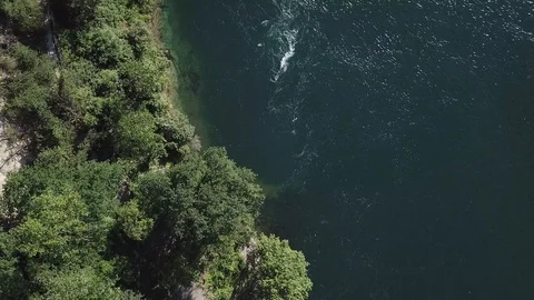 River, Tree, Forest, Riverside, Aerial, Water, 4K 스톡 동영상 90527940