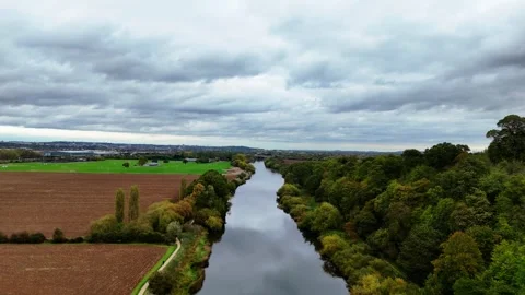 River Trent flyover Stock Footage 318803955