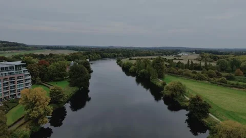 River Trent flyover Stock Footage 318804009