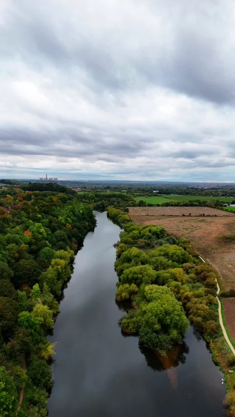River Trent flyover Stock Footage 318804027