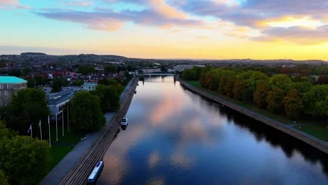 River Trent sunset Stock Footage 318804002
