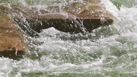 River - Turbulent currents, waves, splashes Stock Footage 257534821