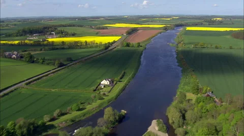 A River Tweed Near Coldstream Stock Footage 65386598