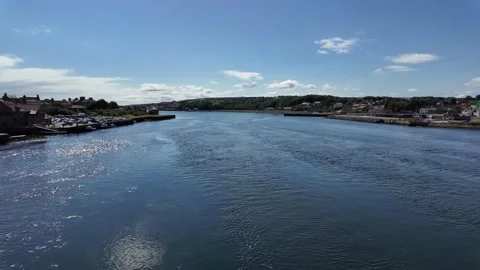 River Tweed Waterfront and Riverside Townscape Video stock 346369272