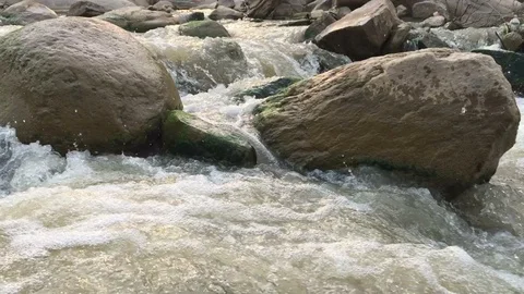 River with Two Big Stone Stock-Footage 112989951