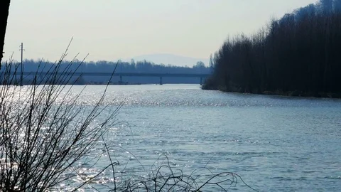 River under the bridge Stock Footage 73812166