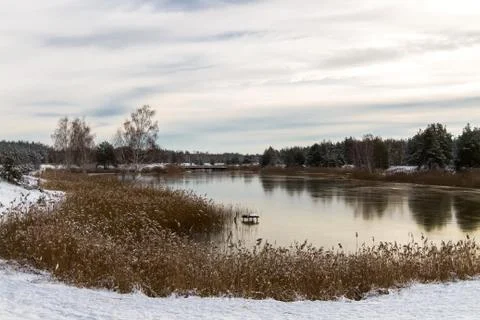 River under ice Stock Photos