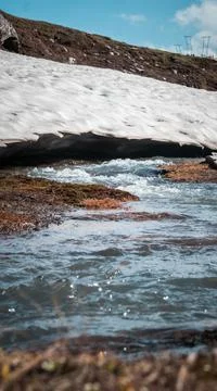 River under the sky 스톡 사진